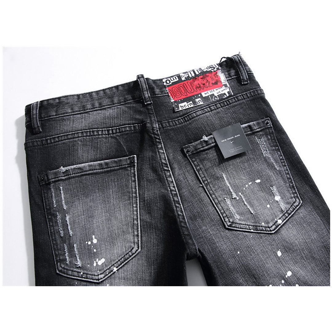 SOLA-Frayed patch Jeans