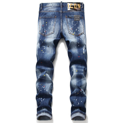 SOLA- Maple leaf hole badge Jeans