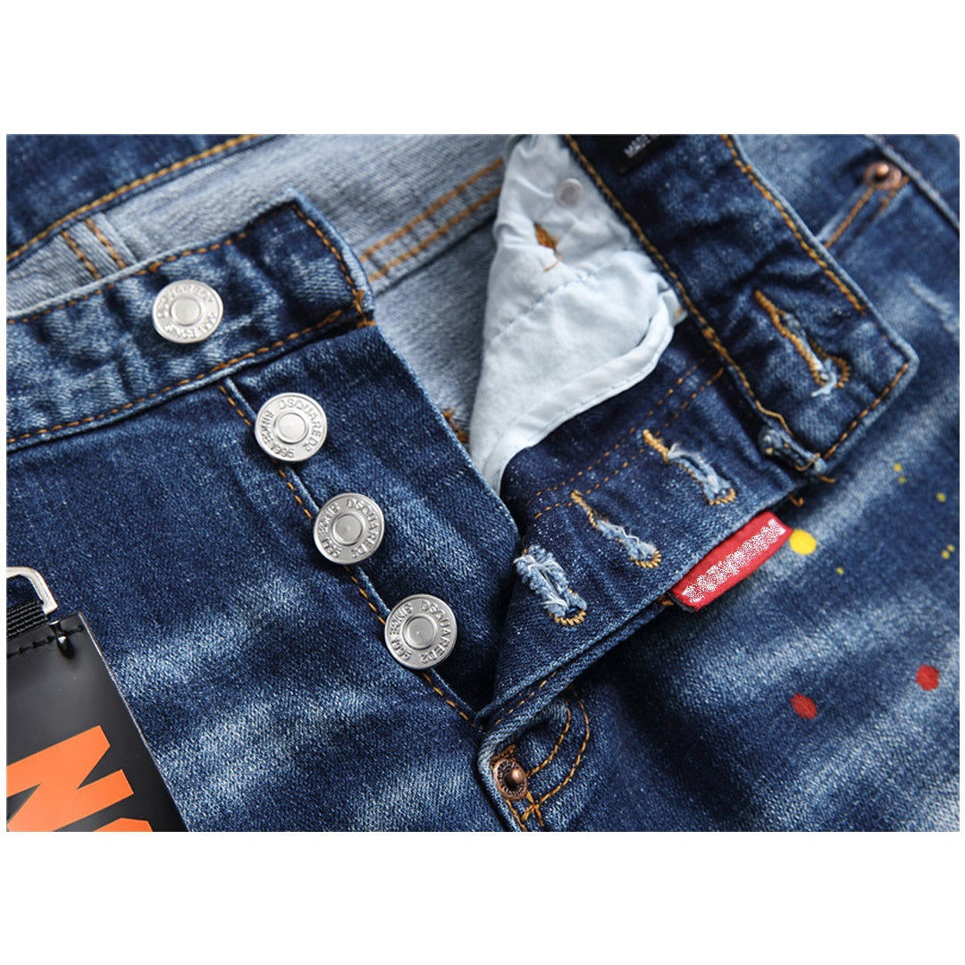 SOLA- Maple leaf hole badge Jeans