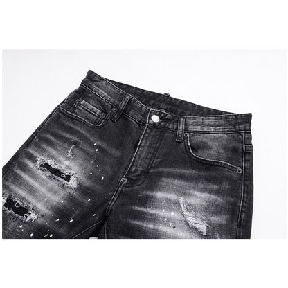 SOLA-Hole spray ink wash Jeans