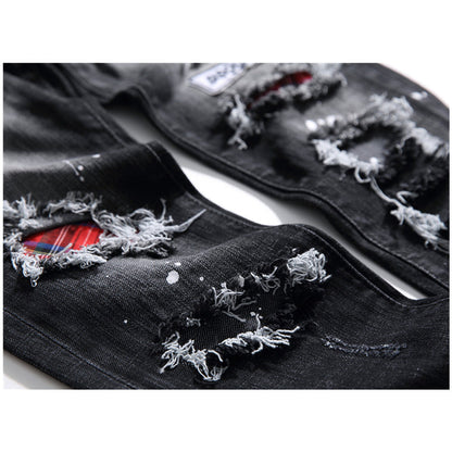 SOLA-Frayed patch Jeans