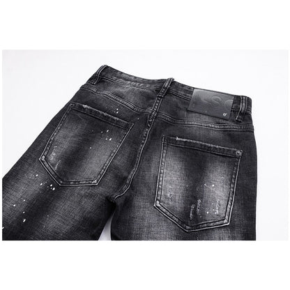 SOLA-Hole spray ink wash Jeans