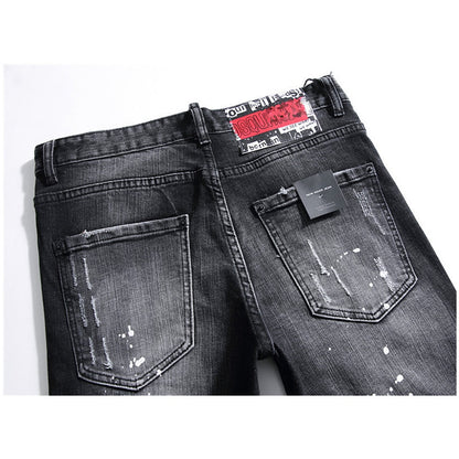 SOLA-Frayed patch Jeans
