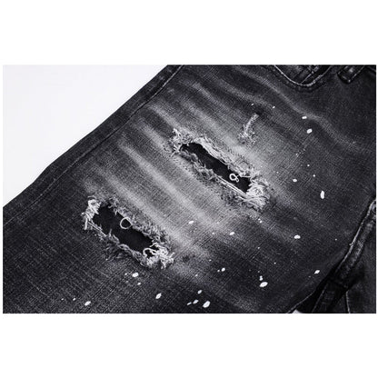 SOLA-Hole spray ink wash Jeans