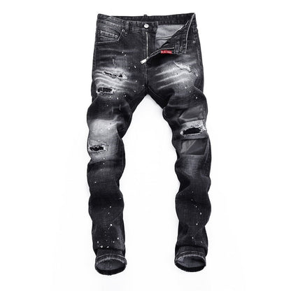 SOLA-Hole spray ink wash Jeans