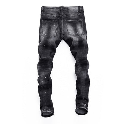 SOLA-Hole spray ink wash Jeans